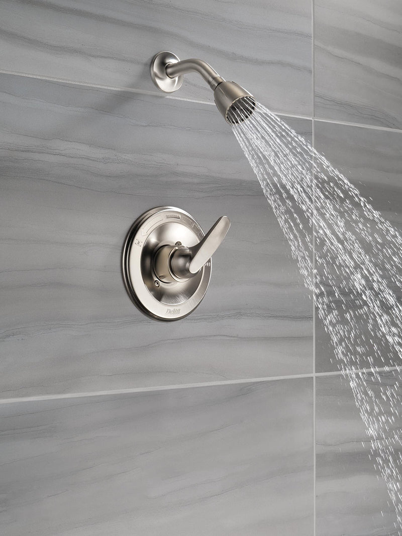 Delta Foundations 13 Series 2-Spray Shower Faucet Set, Brushed Nickel Shower Head and Handle Set, Valve Trim Kit, Stainless BT13210-SS (Valve Not Included) 3.5 Inch