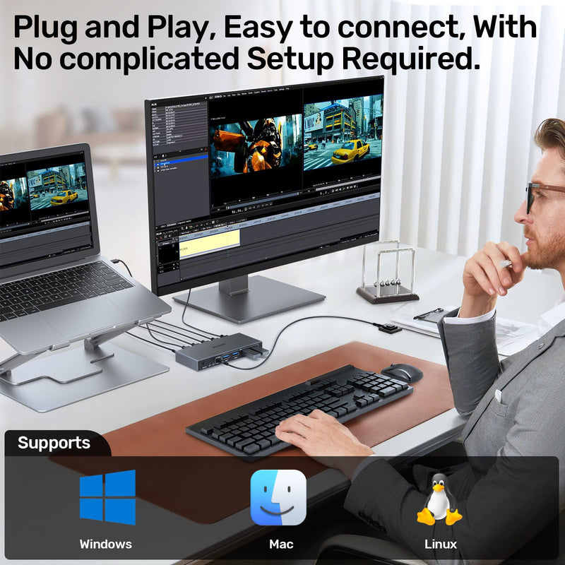 Alxum 2 in 1 Out USB A HDMI KVM Switch-2 Computers 1 Monitor,Two Mode Switching,4K@60Hz,5Gbps High-Speed Transmission,4 USB A for Two Computers Sharing One Monitor,DC5V Adapter and Desktop Controller HDMI*2
