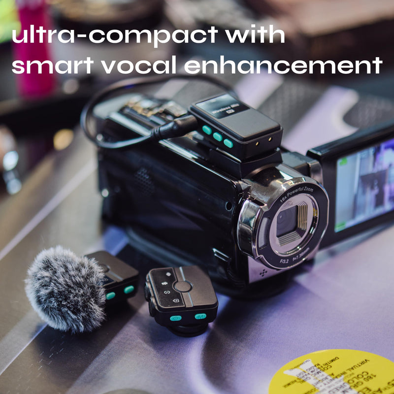 CreatorMic voice-enhancing mini wireless microphone for iPhone/Android/Camera - limiter, voice EQ, noise cancel, echo remove, magnetic mount – lapel mic clip on for video/vlog/YouTube/Tiktok