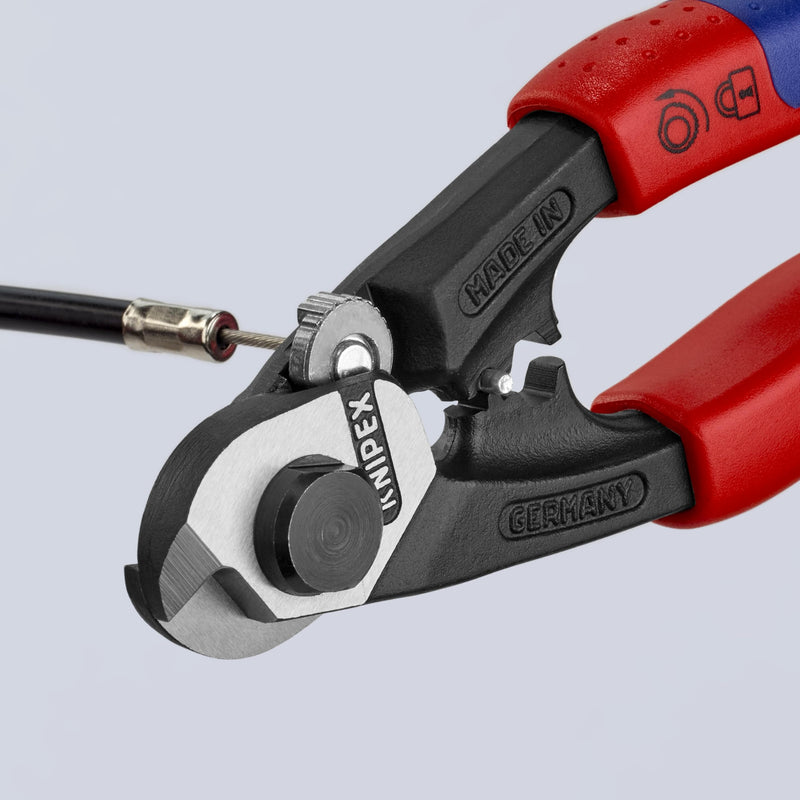 Knipex Tools 95 62 190 Wire Rope Cutters, 7 1/4-Inch, Comfort Grip 7 1/4-Inch, w/ Comfort Grip