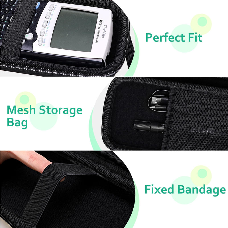 XANAD Black Hard Case for Texas Instruments TI-84 Plus CE/TI-84 Plus/TI-Nspire CX II CAS/TI-Nspire CX II/TI-83 Plus/TI-89 Titanium/TI-85 / TI-86 Color Graphing Calculator