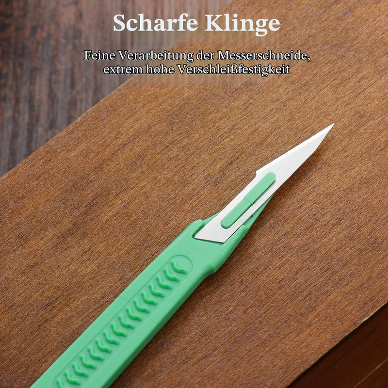 UKCOCO Disposable Plastic Surgical Scalpel Knives Multifunctional Carving Knife Tools Scrapbooking Craft Disposable Scalpels with Individually Packed Pack of 10
