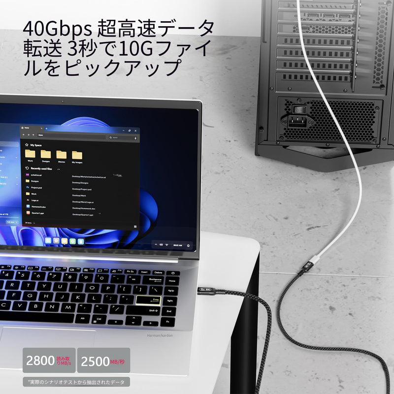 10ft/3M USB-C Male to Female Extension Cable - Thunderbolt 4/USB4/3 Compatible, 40Gbps, 8K@60Hz, 140W PD Fast Charging for M-acBook Pro, Monitors & Type-C Devices 3 m