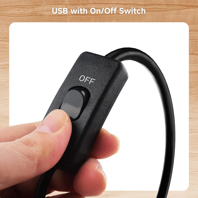Cable Matters 2-Pack USB On Off Switch - 3ft, Support Data and Power, Short USBA Extension Cable with ON Off, USB Power Switch 3 ft