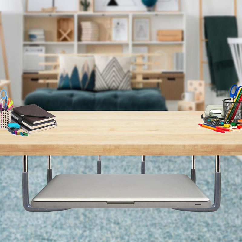 TidyFriend Rubberized Under Desk Laptop Mount - 3 Racks in 1 Sets, Laptop Under Desk Mount, Organizer Rack with Screws 1 Pack