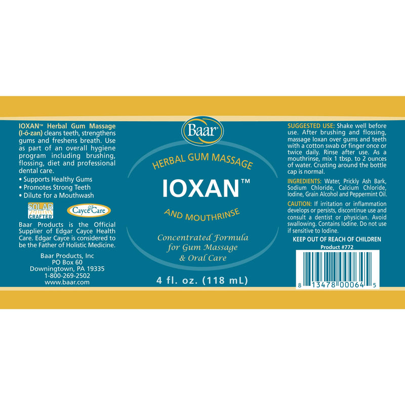 Baar Ioxan Herbal Gum Massage & Mouthrinse – Concentrated Formula with Prickly Ash, Peppermint Oil & Iodine – 4 fl oz Herbal Dental Routine