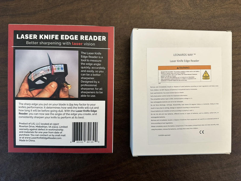 Laser Knife Edge Reader- See how sharp your knife is with laser precision. For use with sharpening stones and professional equipment.