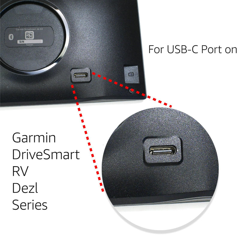 Direct USB C Hardwire Car Charger Power Cord for Garmin DriveSmart 66 76 86 RV 795 Dezl OTR710 inReach Mini 2 GPS