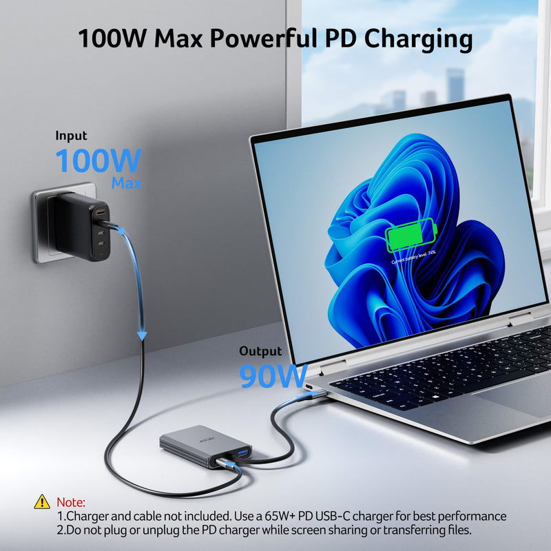 Acer USB C to Dual HDMI Adapter 4K@60Hz, 4-in-1 USB C Hub Multiport Adapter with 100W PD, USB 3.0, Docking Station Dual Monitor, Compatible with Acer, MacBook Air/Pro, Dell XPS, HP, etc