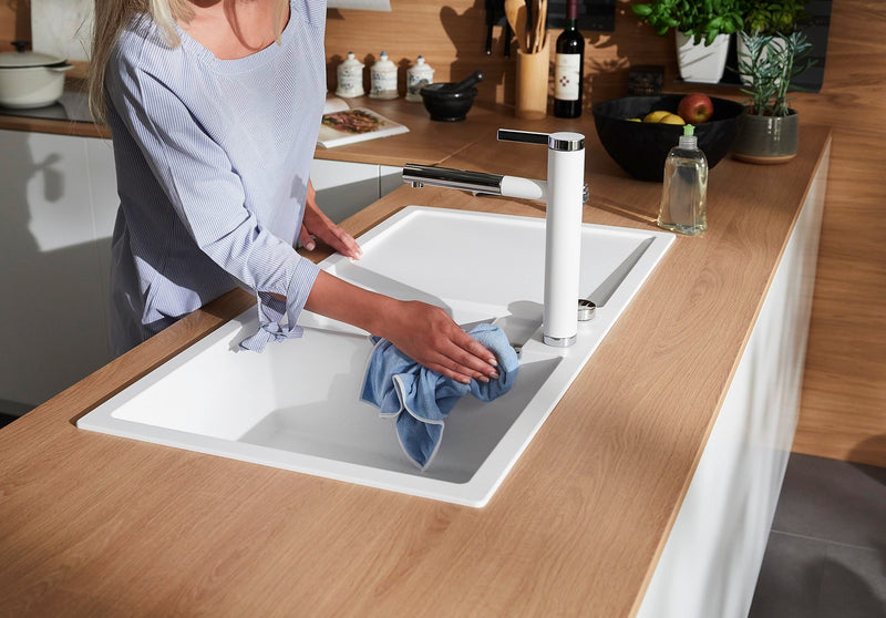 BLANCO microfiber cloth | Antibacterial cleaning cloth for a stiff and lime-free surface | Suitable for daily cleaning of all surfaces | Machine washable up to 90° microfibre cloth