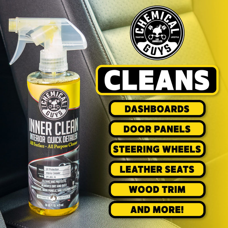 Chemical Guys SPI_663_16 InnerClean Quick Detailer with Pineapple Scent, High Performance Interior and Dashboard Cleaner, Dust Repellent, Easy to Use Non Greasy Formula, 16 fl oz 16 oz