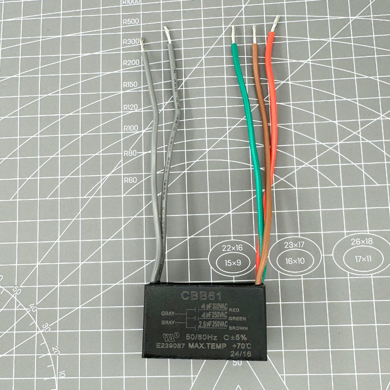YukiHalu Ceiling Fan Capacitor CBB61 4uF + 4uF + 2.5uF 5 Wire 250V Compatible with New Harbor Breeze Hunter and Others