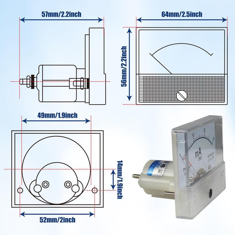 XUNKUNER Analog Current Panel Meter DC 0-30mA 85C1 Pointer Amp Ammeter 2.5 Accuracy for Auto Circuit Measurement Ampere Tester Gauge 30mA