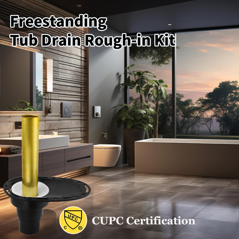 Freestanding Bathtub Drain Rough-in Kit, Freestanding Tub Drain Kit for Freestanding Bathtu, with ABS Pipe and Brass Pipe, with CUPC Certification