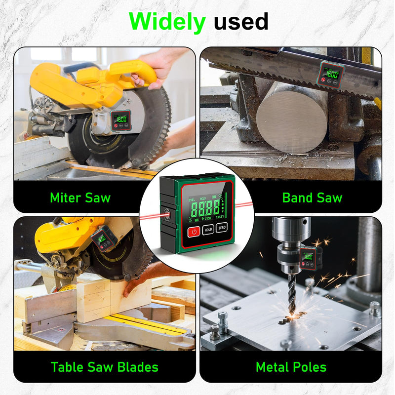 Magnetic Leveling Box Level Box: IP54 Waterproof Magnetic LCD Inclinometer, 4 Sided Magnetic Inclinometer Laser Spirit Level with LCD Display for Woodworking, Construction, Decoration, DIY