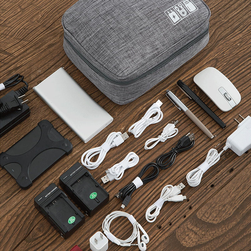 Organizer Bag Big Case Cable Electronic Devices Travel Pouch USB Charger Accessories Mouse Phone USB Cable SD Power Bank Earphone Black