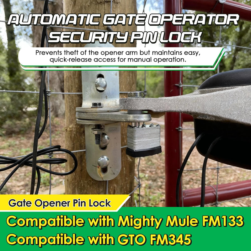 Feekoon 2 Pack Gate Operator Security Pin Lock, Compatible with Mighty Mule FM133, Compatible with GTO FM345, Replace Front Mount Security Pin for Automatic Swing Gate Opener, Theft Prevention (Black) Black