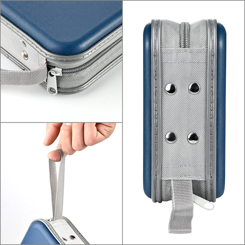 UENTIP CD Case for Car,48 Capacity DVD Case Portable Zipper CD Case Holder Large Storage CD Wallet CD Organizer Home Travel (Dark Blue, 48) dark blue