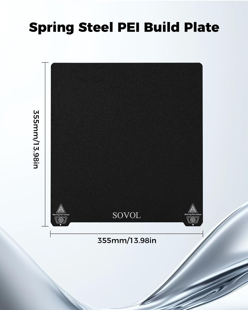 Sovol SV08 Flexible Steel Platform with PEI Surface for Sovol SV08 355 x 355mm (without Magnetic Bottom Sheet) For SV08