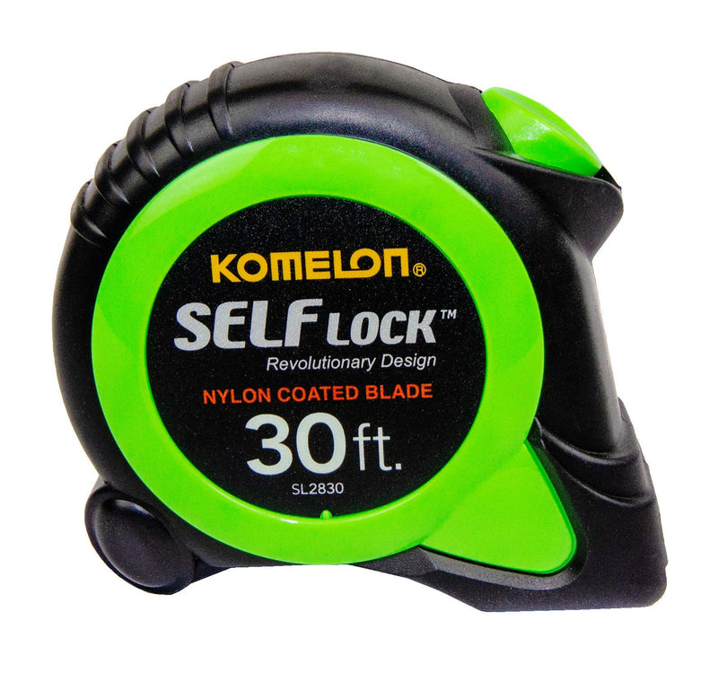 Komelon 30-FT Tape Measure with Self Locking Blade, Retractable (SL2830) 9.1 m Komelon Self Lock Retraction Control