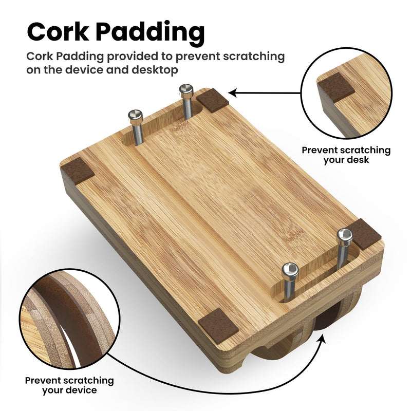Kothar Premium Wood Vertical Laptop Stand - Adjustable Single Slot Bamboo Holder for MacBook, Dell, HP, and More | Space-Saving Desktop Organizer | Eco-Friendly, Sleek & Durable Design Natural