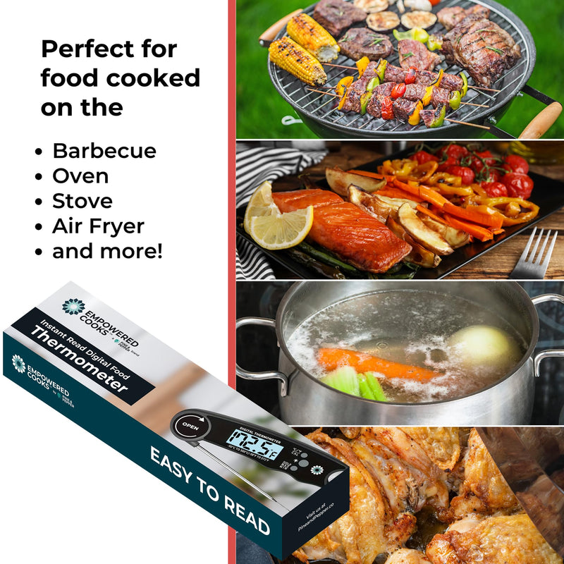 Cathy Yoder's Meat Thermometer Digital, Instant Read Food Thermometer for Cooking in Air Fryer Oven, BBQ, Grill & Baking. Measure Internal Temperatures Probe Easy Display Kitchen Grilling Accessories