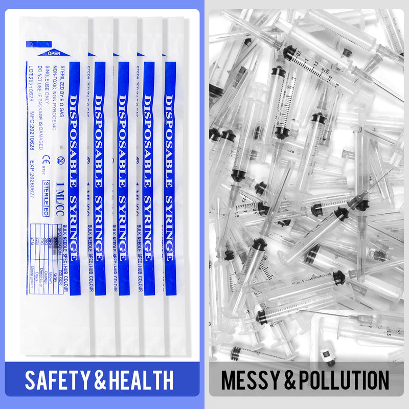 10 x 1 ml syringe colostrum syringe with closure, individually packed | Syringe 1 ml without needle for science laboratories refilling and measuring oil adhesive applicator of liquids feeding 10