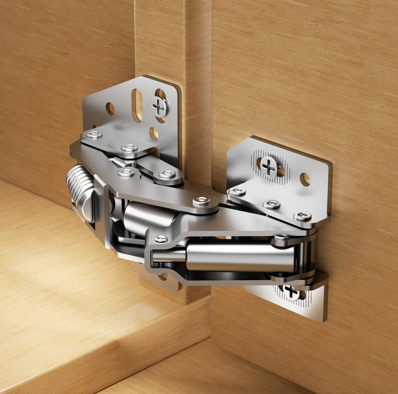 Chibery 4 Pack 90° RV Cabinet Hinges, Heavy Duty Surface Mount Soft Close Accessories, Face Frame & Frameless, Self Closing, No Pre-Drilled Cup Hole for Cabinets, Camper Van, Trailer, Vehicle-Mounted Face Frame & Frameless Cabinets