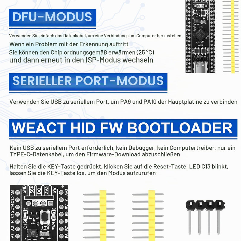 3 x STM32F411 Development Board, STM32F411CEU6 STM32F4 Learning Board, Support for MicroPython/Programming