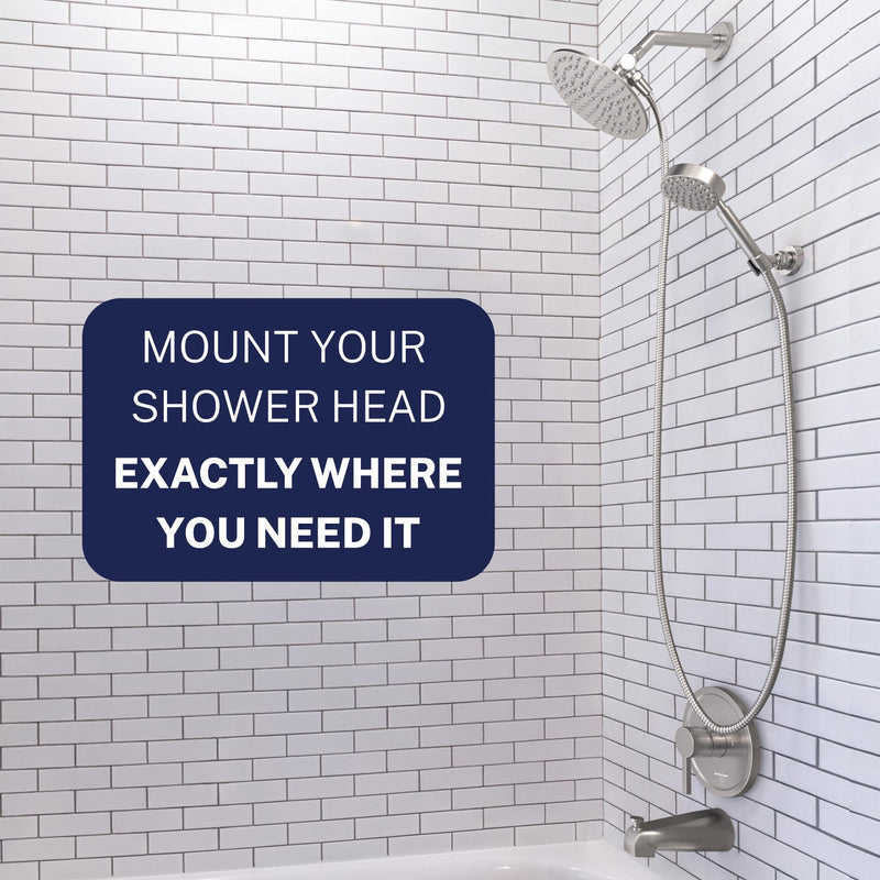 HammerHead Showers® Solid Metal Handheld Shower Head Holder Wall Mount – Chrome – Adjustable Screw Mounted Shower Wand Holder with Pivot Ball – Shower Hose Holder, Fits Most Handheld Shower Heads