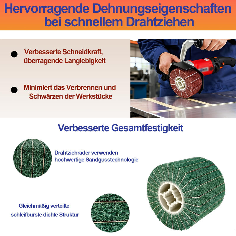 Sanding Roller Brush with Sandpaper Grit 240, Sanding Rollers, Sanding Sleeves for Satin Machine, Satin Roller for Wood, Metal Surface Polishing 120 x 100 mm | Schleifwalze Bürste,schleifbürsten für Holz Metall Oberfläche Polieren,für Tischler,Möbelbau...