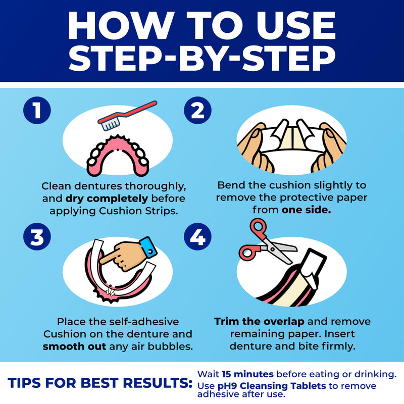 Secure Denture Adhesive Strips - 15 Strips