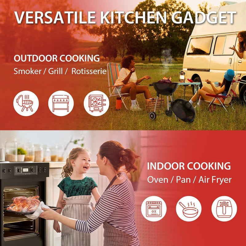 Smart Meat Thermometer Digital Instant Read Wireless Cooking Thermometer for BBQ Oven Air Fryer, Gifts for Men, Kitchen Essentials Gadgets Grilling Accessories, Waterproof Food Thermometers S