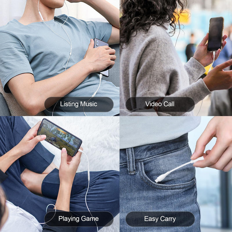 USB C to 3.5mm Audio Adapter Headphone Jack Adapter for Google Pixel 8A 8 Pro 7 6 7A 6A, Samsung Galaxy S24 Ultra S23 FE Plus S22 A15 A55 A35,iPhone 15, Type C Female Headphone Audio AUX Dongle Cable