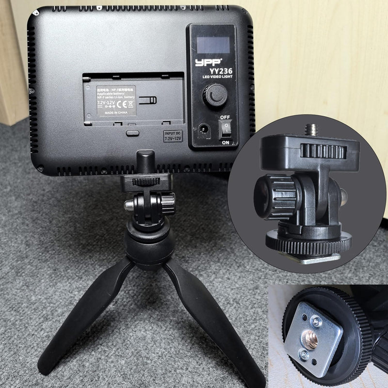 2Kit Camera Monitor Mount with Cold Shoe, Anti Twist 1/4" Screw for 5" & 7" Field Monitor Adjustable 180° Video Light, or Microphone