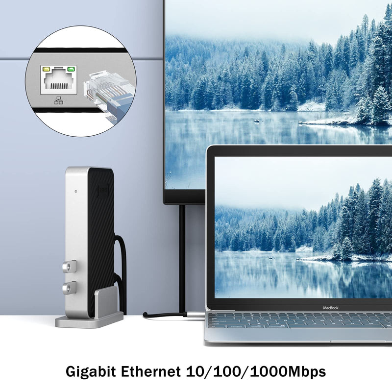 BENFEI Universal Docking Station Dual Monitor HDMI VGA Compatible With Mac Windows, USB 3.0 or USB-C Input (Dual Display, Gigabit Ethernet, 4 Ports)