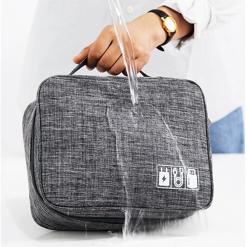 Organizer Bag Big Case Cable Electronic Devices Travel Pouch USB Charger Accessories Mouse Phone USB Cable SD Power Bank Earphone Deep Blue
