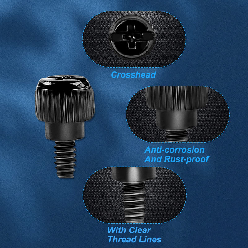 40Pcs Computer Case Thumbscrews 6#-32x6 M3.5 Phillips Head Hard Drive Thumb Screws PC Case Full Thread Fasteners Black+Silver Screws for Cover Power Supply Hard Drives