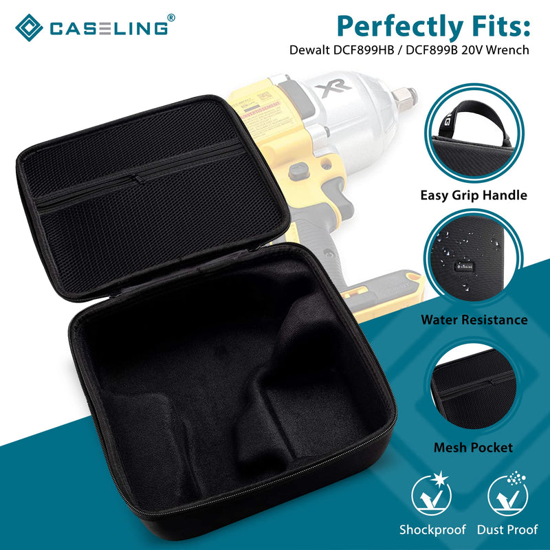 Caseling Hard Case Fits DeWalt DCF900B, DCF899HB, DCF899B, DCF899P1 20V MAX XR 1/2" High Torque Impact Wrench - EVA Protective Travel Storage Holder (Case Only)