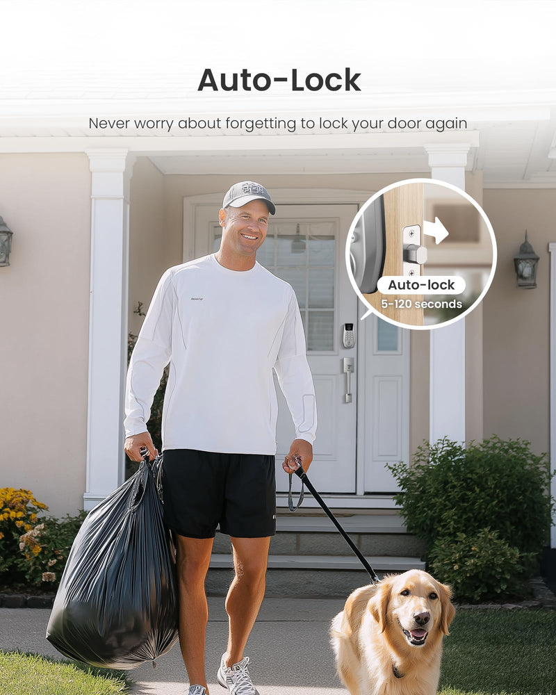 DESLOC C110 Smart Lock with LockVue Display, 3-in-1 Keyless Entry Door Lock with Fingerprint, Passcode & Key, BHMA Certified Deadbolt, Auto Lock, 12-Month Battery for Home, Apartment & Airbnb, Silver Deadbolts