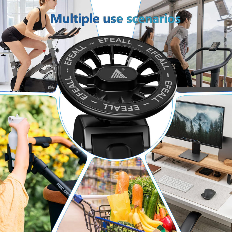 Magnetic Phone Holder, Strong Magnet Bike Phone Mount with Two Metal Rings, for Indoor Gym Equipment(Compatible with Peloton Bike)/Stroller/Treadmill, for MagSafe iPhone Samsung and All Phone Black