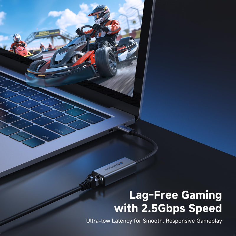 Cable Matters USB C to 2.5Gb Ethernet Adapter, 2.5 Gigabit Network Speed, USB C to Ethernet Adapter Compatible with USB4, Thunderbolt 4/5, Plug & Play for MacBook, Laptop, and USBC Devices