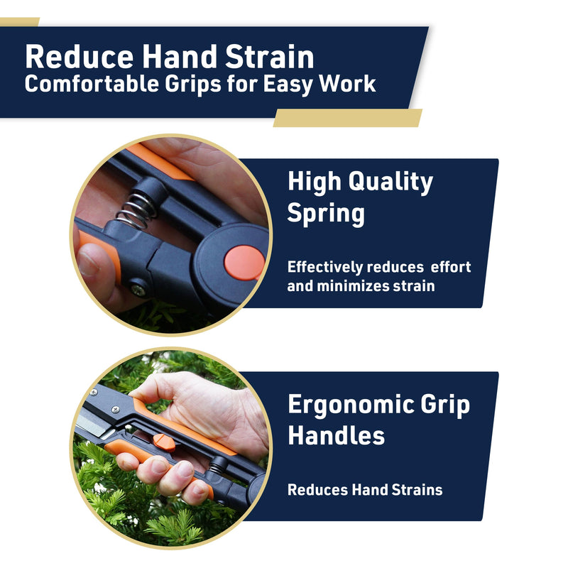 Garden Clippers - Grass Cutter Hand Edging Shears - Straight Yard Scissors for Outdoor Edges, Weeding, or Hedge Shears by Kings County Tools