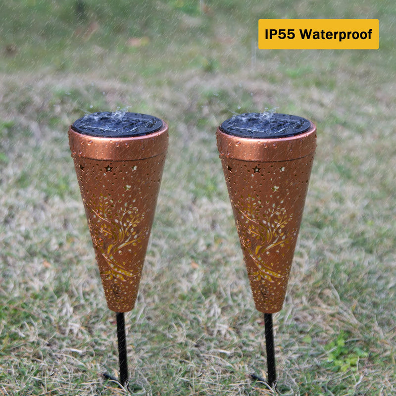 Tree of Life 2 Pack Solar Pathway Lights - Outdoor Waterproof Garden Decor, Pathway Landscape Lights for Backyard Patio Path Yard Lawn Walkway Life Tree 2PCS