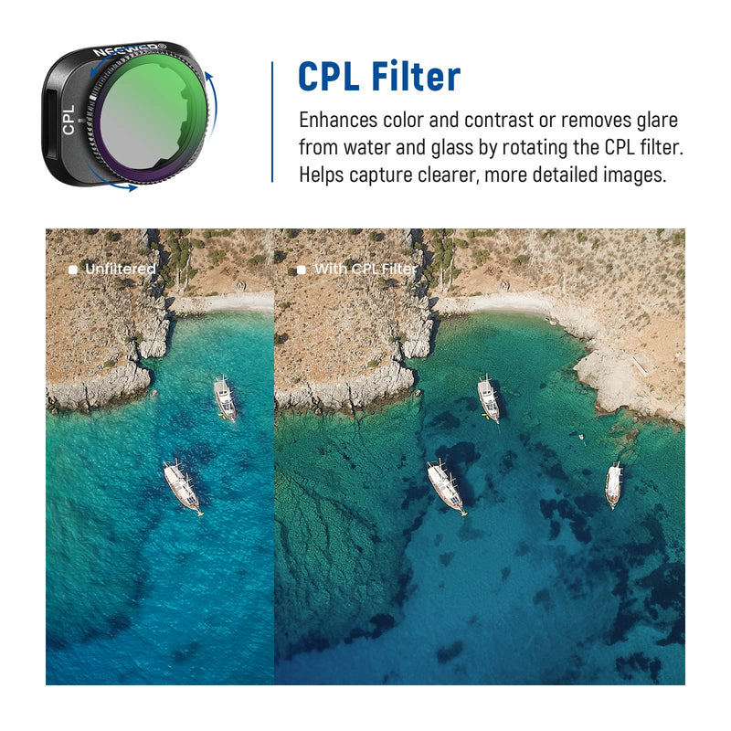 NEEWER ND Filter Set Compatible with DJI Mini 3/Mini 3 Pro, 6 Pack CPL ND8 ND16 ND32 ND64 ND128 Neutral Density Filter Drone Lens Accessory, Multi Coated HD Optical Glass, Aluminum Alloy Frame Aluminium 21.45*17.02*3.28mm