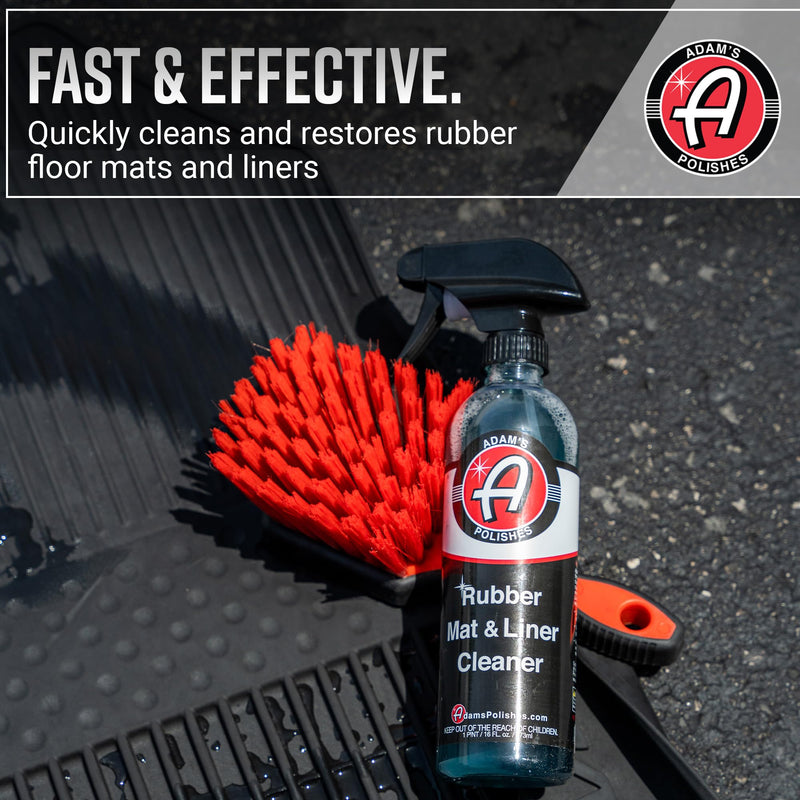 Adam's Polishes Rubber Mat & Liner Cleaner 16oz Protectant & Rubber Floor Mat Cleaning Solution for Car Detailing | Deep Cleans & Restores Mats, Truck Bed Cargo Liners, Trunk Mat Accessories & More 16 fl. oz