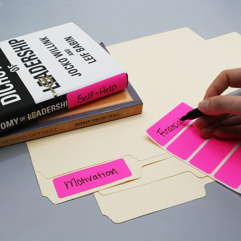ChromaLabel 1 x 3 Inch Removable Color Code Rectangle Labels, 150 Stickers per Pack, Fluorescent Pink