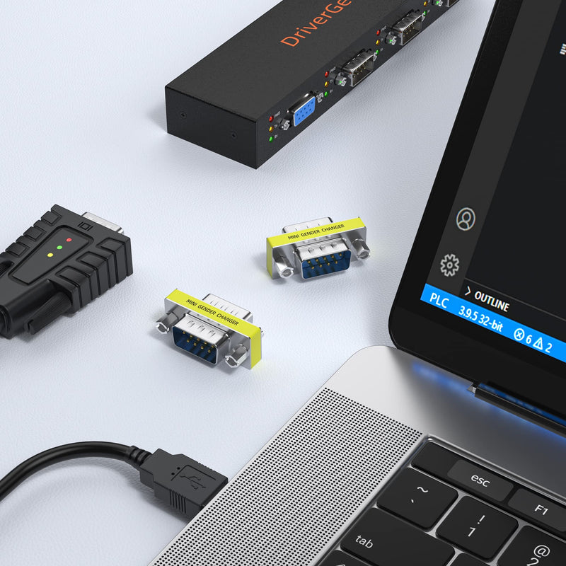 DriverGenius RD232M2M-10A DB9 Serial RS232 COM Gender Changer for USB to RS232 Serial Cable Adapter (Male/Male) 10 M/M