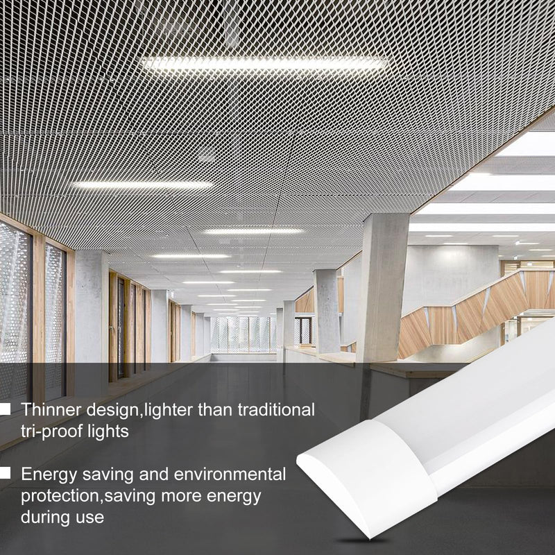 KILIPOL 3FT LED Batten Light, Ceiling Surface Mounted Slim LED Tube Lights, 30W 4000K Neutral White for Office, Shop, Garage, Home, 2 Packs