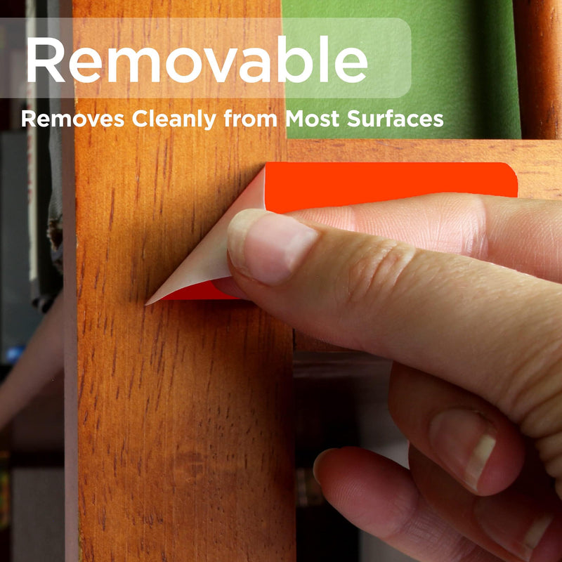 ChromaLabel 1 x 3 Inch Removable Color Code Rectangle Labels, 150 Stickers per Pack, Fluorescent Red Orange